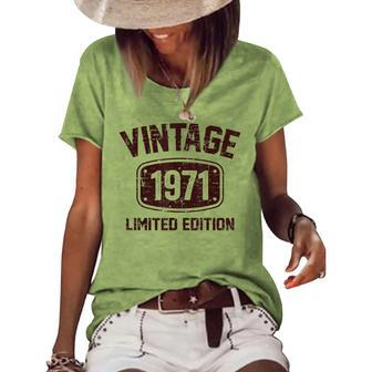 51 Years Old Vintage 1971 Limited Edition 51Th Birthday Women's Short Sleeve Loose T-shirt | Mazezy