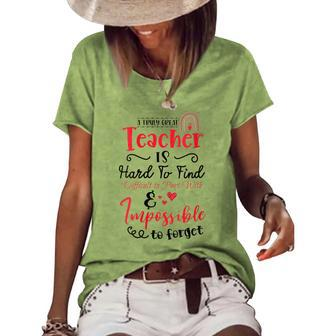 A Truly Great Teacher Is Hard To Find Gifts For Teacher Funny Gifts Women's Short Sleeve Loose T-shirt | Mazezy