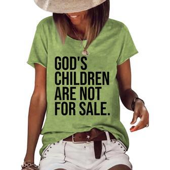 Gods Children Are Not For Sale Saying Gods Children Women's Short Sleeve Loose T-shirt | Mazezy