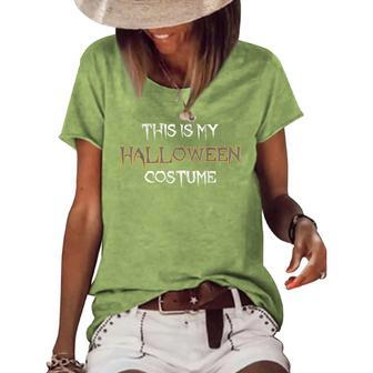 Halloween Trick Or Treat Party Vintage Halloween Funny Gifts Women's Short Sleeve Loose T-shirt | Mazezy