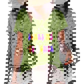 Halloween You Cant Scare Me Im A Teacher Ghost Groovy Halloween Gifts Women's Short Sleeve Loose T-shirt | Mazezy