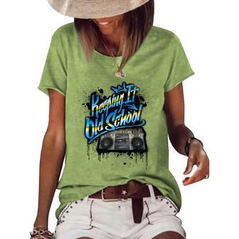Keeping It Old School - Old School Boombox 80S 80S Vintage Designs Funny Gifts Women's Short Sleeve Loose T-shirt | Mazezy