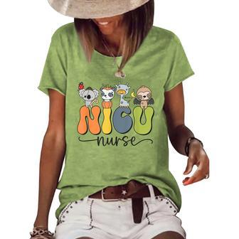 Retro Halloween Nicu Nurse Dinosaur Neonatal Icu Pumpkin Women's Loose T-shirt | Mazezy