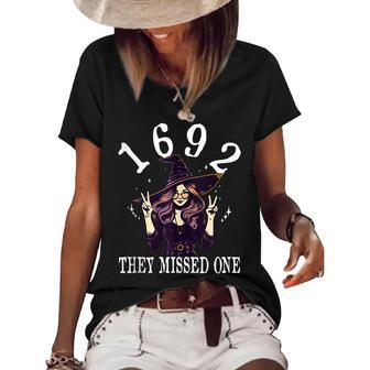1692 They Missed One Witch Vintage Halloween Salem Women's Loose T-shirt | Mazezy