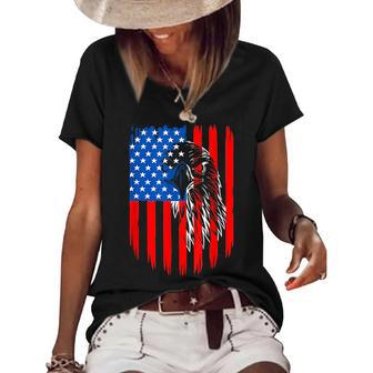 Bald Eagle 4Th Of July Christmas American Flag Patriotic Women's Short Sleeve Loose T-shirt | Mazezy
