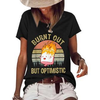 Burnt Out But Optimistic - Retro Vintage Sunset Women's Short Sleeve Loose T-shirt | Mazezy