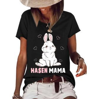 Cute Bunny Easter Rabbit Mum Rabbit Mum Gift For Women Women's Short Sleeve Loose T-shirt | Mazezy