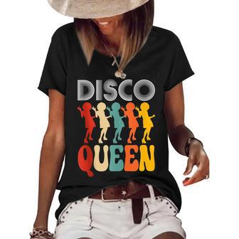 Disco Queen Girls Love Dancing To 70S Music 70S Vintage Designs Funny Gifts Women's Short Sleeve Loose T-shirt | Mazezy