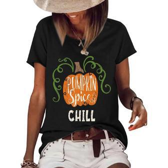 Chill Pumkin Spice Fall Matching For Family Women's Loose T-shirt | Mazezy