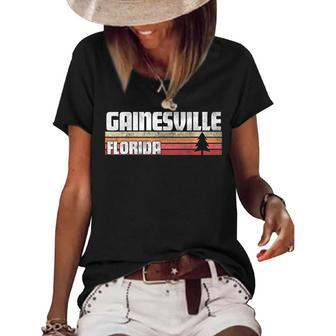 Gainesville Florida Fl Gift Retro Style Vintage 70S 80S 90S Women's Short Sleeve Loose T-shirt | Mazezy