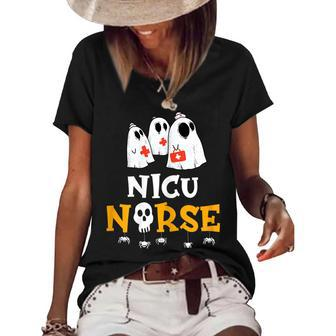 Halloween Nicu Nurse Costume Rn Nursing Ghost Women's Loose T-shirt | Mazezy