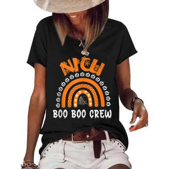 Halloween Nicu Nurse Matching Boo Boo Crew Rainbow Women's Loose T-shirt | Mazezy