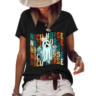 Halloween Nicu Nursing Ghost Costume Neonatal Nurses Women's Loose T-shirt | Mazezy