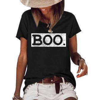 Halloween Vintage Boo Funny Gift Women's Short Sleeve Loose T-shirt | Mazezy