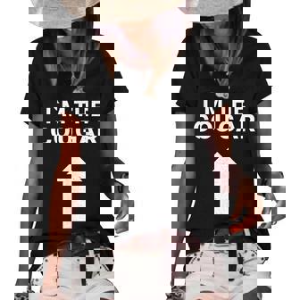 I´M With The Cougar Humor Halloween Birthday Gift Women's Short Sleeve Loose T-shirt | Mazezy