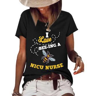 I Love Bee-Ing A Nicu Nurse Honey Bee Job Profession Women's Loose T-shirt | Mazezy