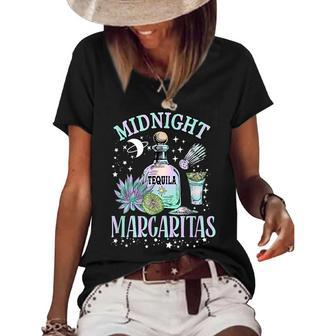 Midnight Margaritas Tequila With Lime Drinkin Witch Wizard Tequila Funny Gifts Women's Short Sleeve Loose T-shirt | Mazezy