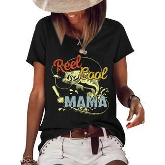 Mothers Day Funny Retro Reel Cool Mama Fishing Lover Gift For Women Women's Short Sleeve Loose T-shirt | Mazezy