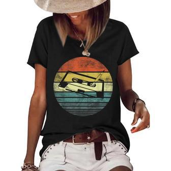 Music Lover Gifts Funny Retro Cassette Tape Mixtape 80S 90S Women's Short Sleeve Loose T-shirt | Mazezy