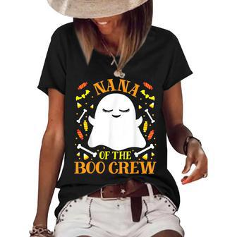 Nana Boo Crew Ghost Matching Family Set Grandma Halloween Women's Loose T-shirt | Mazezy