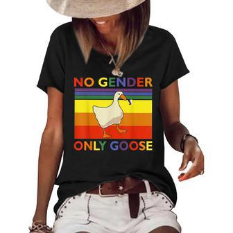 No Gender Only Goose Retro Vintage Goose Funny Gifts Women's Short Sleeve Loose T-shirt | Mazezy