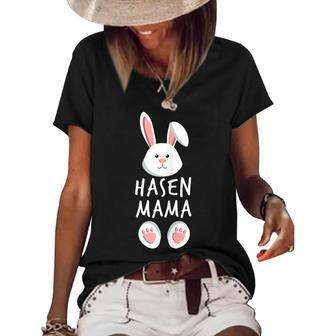 Rabbit Mum Family Partner Look Easter Bunny Gift Easter Gift For Womens Gift For Women Women's Short Sleeve Loose T-shirt | Mazezy