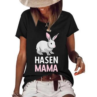 Rabbit Mum Rabbit Mother Pet Long Ear Gift For Womens Gift For Women Women's Short Sleeve Loose T-shirt | Mazezy