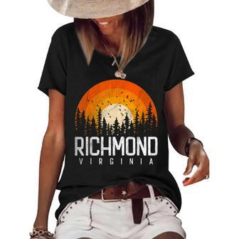 Richmond Virginia Va Vintage 70S 80S 90S Retro Gift 70S Vintage Designs Funny Gifts Women's Short Sleeve Loose T-shirt | Mazezy