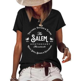 Salem Massachusetts Apothecary Vintage Salem Est 1626 Witch Women's Loose T-shirt | Mazezy