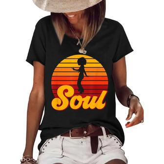 Soul Afro Groovy Roller Disco Outfit Vintage 70S Costume 70S Vintage Designs Funny Gifts Women's Short Sleeve Loose T-shirt | Mazezy