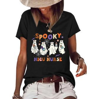Spooky Nicu Nurse Halloween Boo Crew Intensive Halloween Women's Loose T-shirt | Mazezy