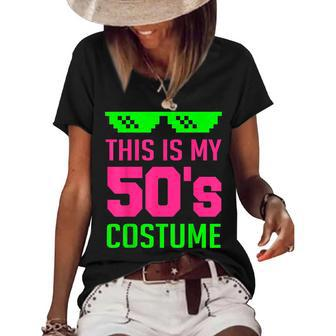 This Is My 50S Costume Funny Halloween 50S 1950S Party Women's Short Sleeve Loose T-shirt | Mazezy