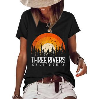 Three Rivers California Ca Vintage 70S 80S Retro Gift Women's Short Sleeve Loose T-shirt | Mazezy