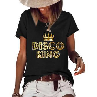 Vintage Disco King For 70S And 80S Dance Parties King Funny Gifts Women's Short Sleeve Loose T-shirt | Mazezy