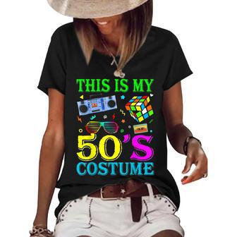 Vintage Matching Halloween 1950S This Is My 50S Costume Women's Short Sleeve Loose T-shirt | Mazezy