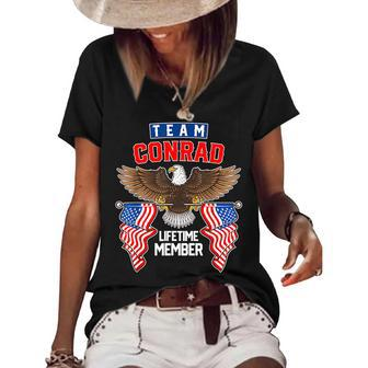 Vintage Team Conrad American Us Eagle Lifetime Membership Women's Short Sleeve Loose T-shirt | Mazezy AU