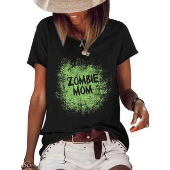 Zombie Mom Cool Lazy Halloween Costume Zombies Family Mamma Women's Short Sleeve Loose T-shirt | Mazezy