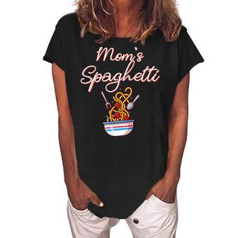 Funny Moms Spaghetti And Meatballs Meme Mothers Day Food Gift For Women Women's Loosen Crew Neck Short Sleeve T-Shirt | Mazezy