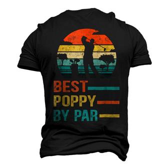 Best Poppy By Par Funny Fathers Day Golf Grandpa Retro Men's 3D Print Graphic Crewneck Short Sleeve T-shirt