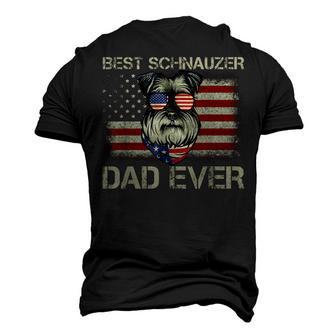 Best Schnauzer Dad Ever Dog Lover Fathers Day Usa Flag Mens Men's 3D T-shirt Back Print - Seseable