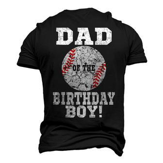 Dad Of The Birthday Boy Baseball Lover Daddy Vintage Retro Men's 3D T-shirt Back Print - Seseable