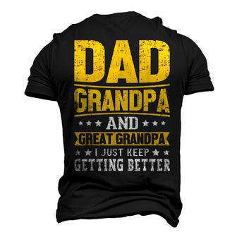 Dad Grandpa And Great Grandpa For Fathers Day Men's 3D T-shirt Back Print - Seseable