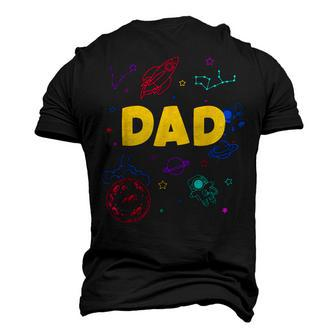 Dad Outer Space Daddy Planet Birthday Fathers Men's 3D T-Shirt Back Print | Mazezy