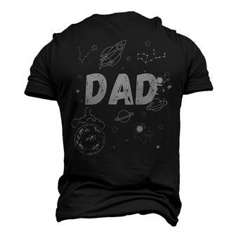 Dad Outer Space Daddy Planet Birthday Fathers Day Men's 3D T-Shirt Back Print | Mazezy