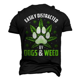 Dogs And Weed Dad Mom Dog Lover Cannabis Marijuana Men's 3D T-Shirt Back Print | Mazezy
