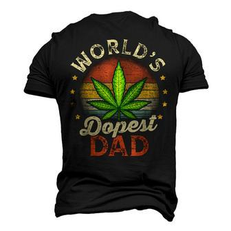 Fathers Day 420 Weed Dad Vintage Worlds Dopest Dad Men's 3D T-Shirt Back Print | Mazezy