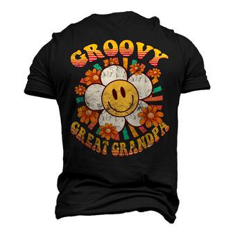 Groovy Great Grandpa Daisy Flower Smile Face 60S 70S Family Men's 3D T-shirt Back Print - Seseable