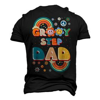Groovy Step Dad Stepdaddy Step Father Fathers Day Retro Men's 3D T-shirt Back Print - Seseable