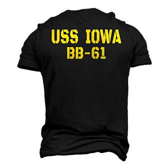 Iowa Battleship Veteran Warship Bb61 Father Grandpa Dad Son Men's 3D T-Shirt Back Print | Mazezy