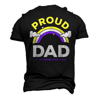 Nonbinary Pride Subtle Proud Non Binary Dad Lgbt Enby Flag Men's 3D T-Shirt Back Print | Mazezy